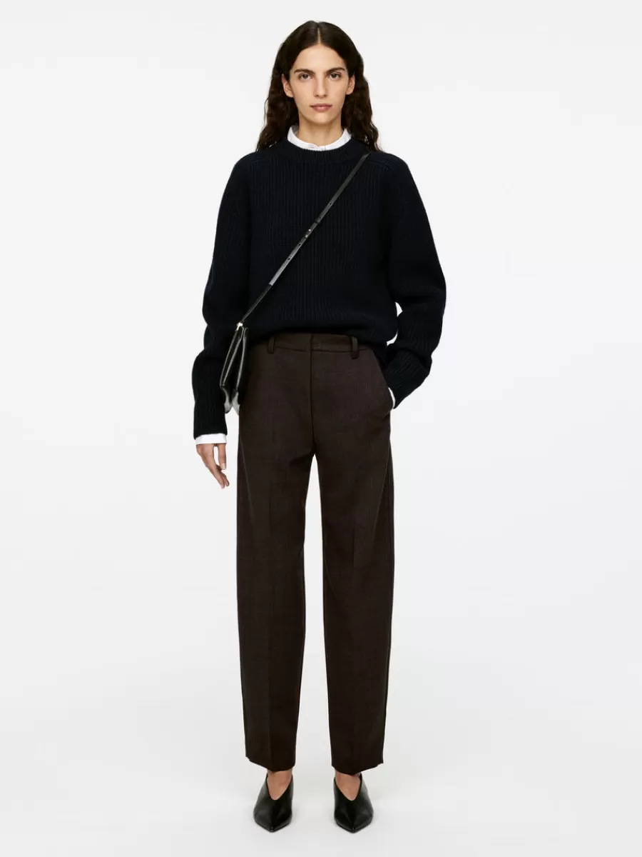 Outlet ARKET Press Crease Trousers Dark Brown