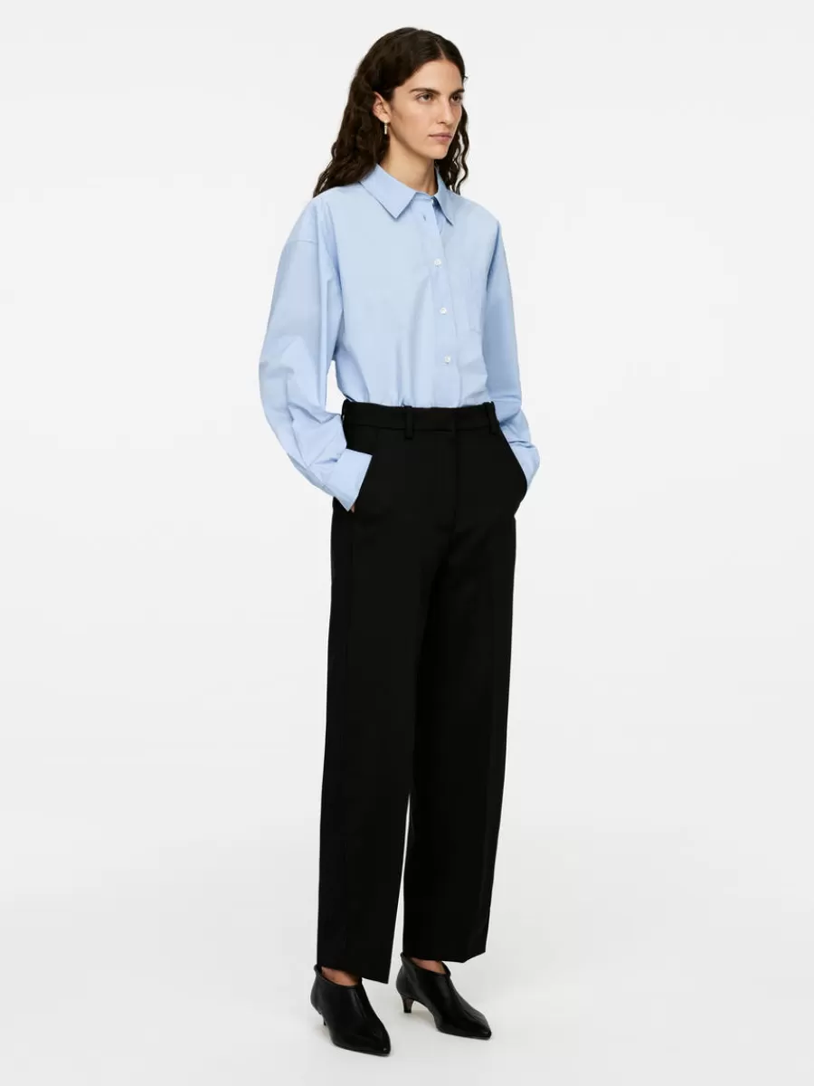 Online ARKET Press Crease Trousers Black
