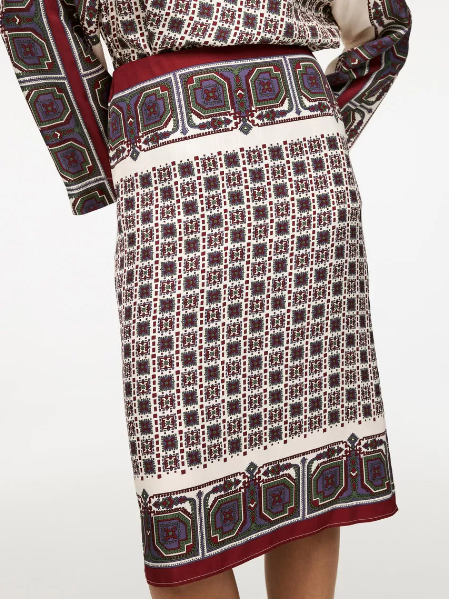 Hot ARKET Print Pencil Skirt White/Multi Colour