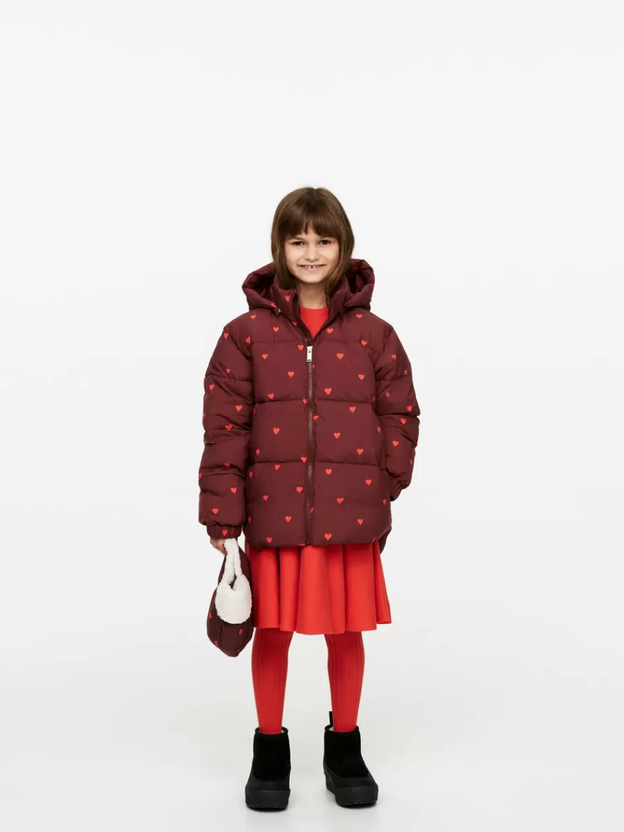 Flash Sale ARKET Print Puffer Jacket Burgundy/Hearts