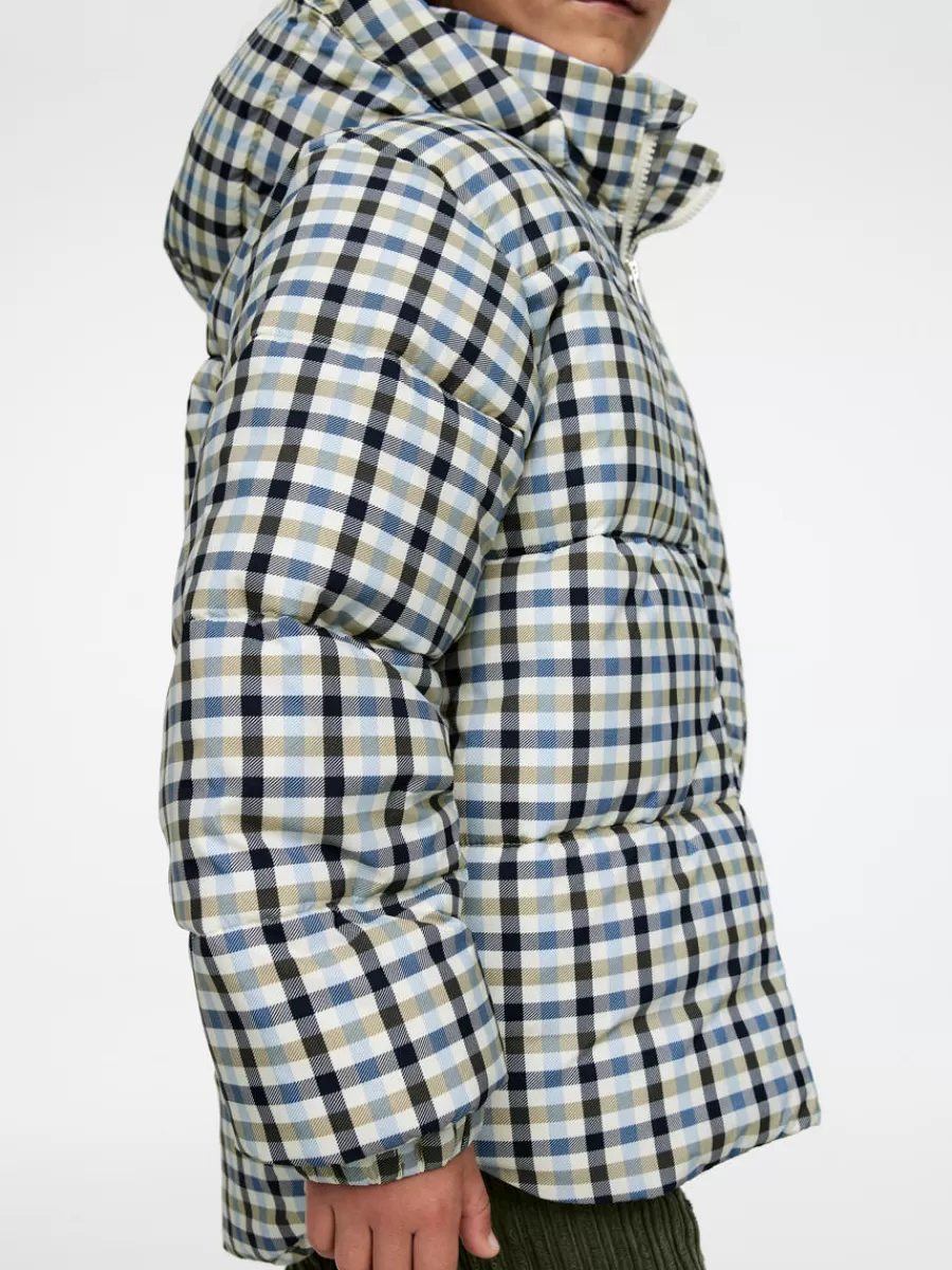 Cheap ARKET Print Puffer Jacket Off White/Blue