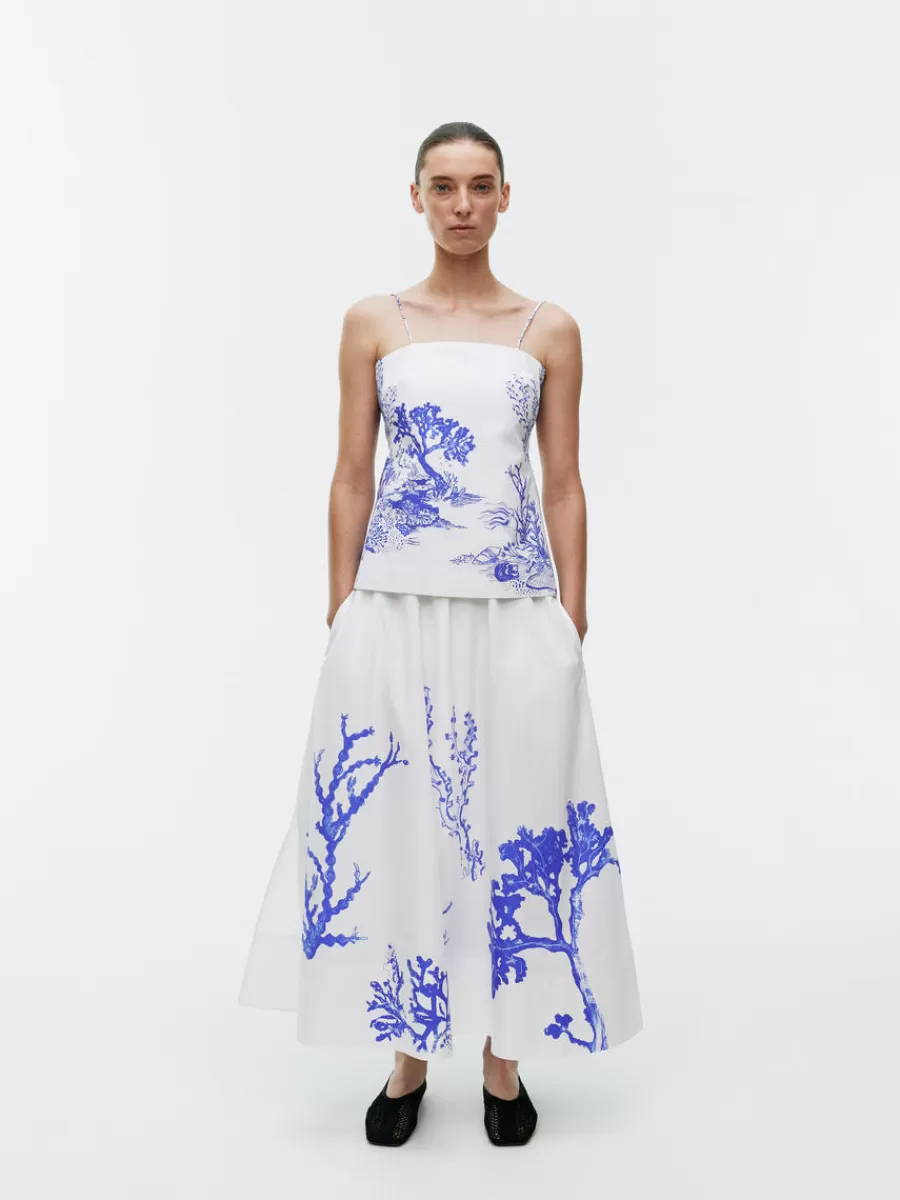 Store ARKET Print Strap Top White/Blue