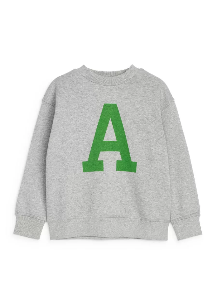 Fashion ARKET Print Sweatshirt Grey Melange