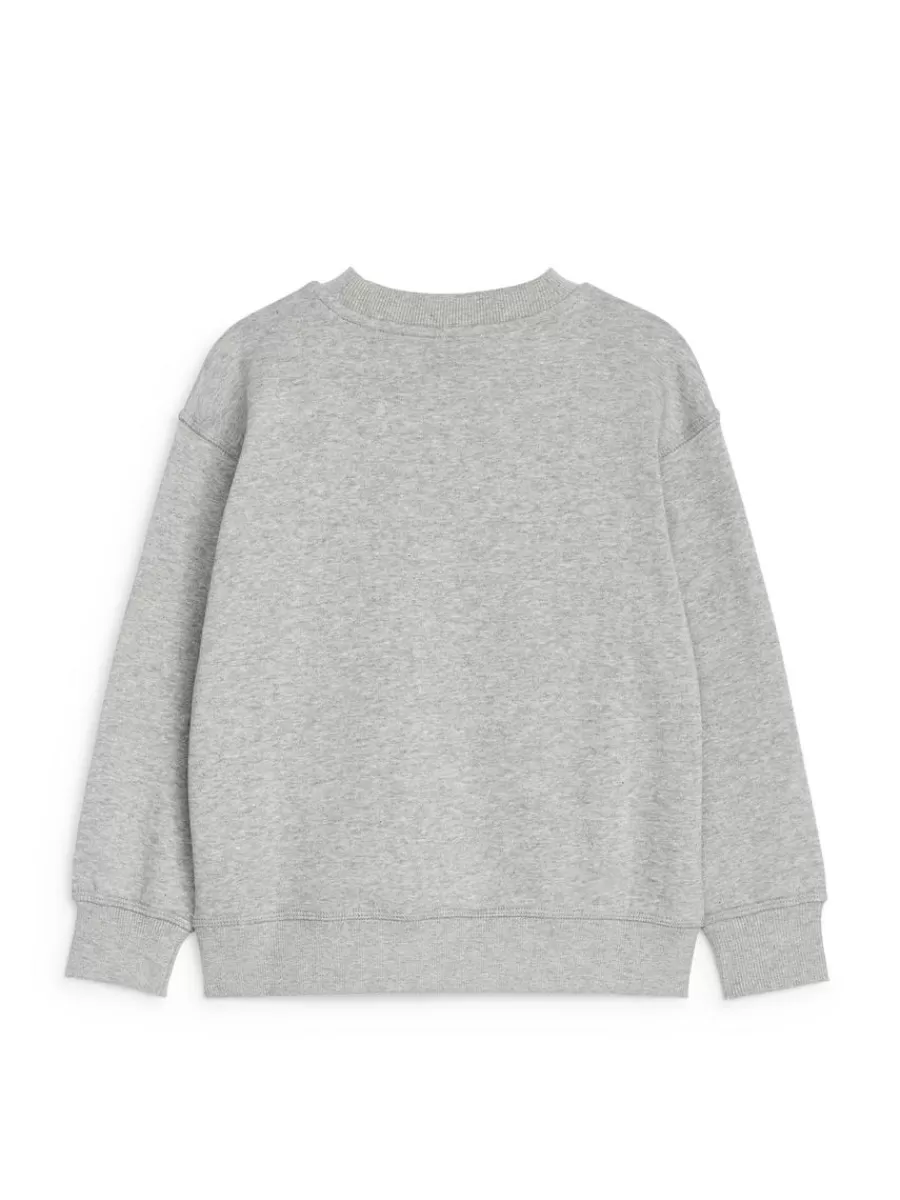 Fashion ARKET Print Sweatshirt Grey Melange