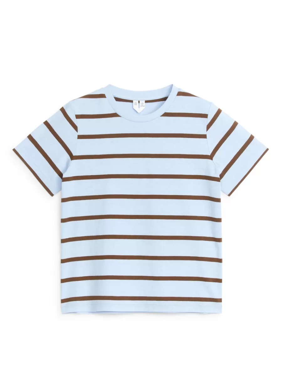 Discount ARKET Print T-Shirt Blue/Brown