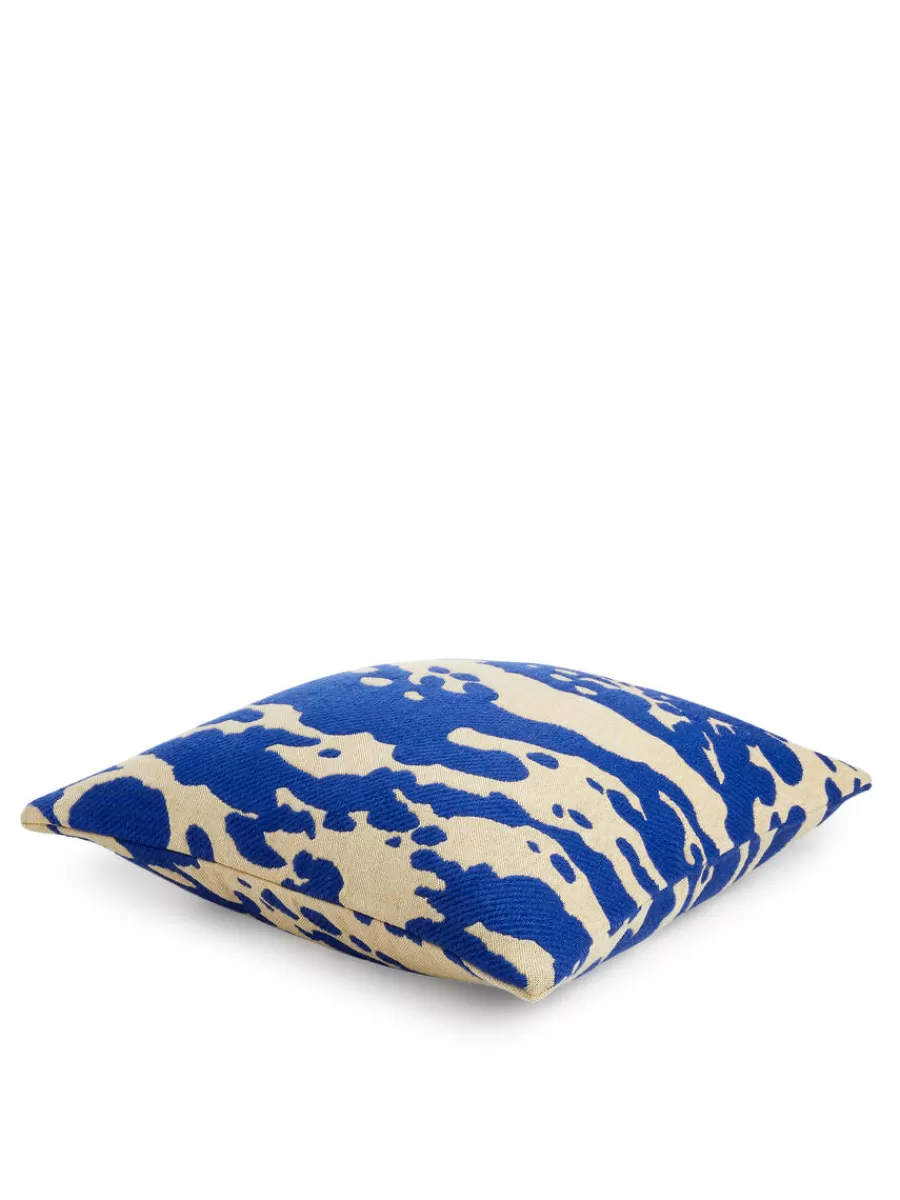Sale ARKET Printed Cushion Cover Off-White/Blue