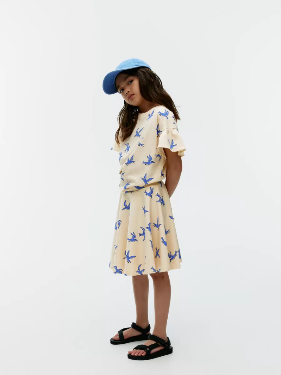 Best ARKET Printed Jersey Skirt Pale Yellow