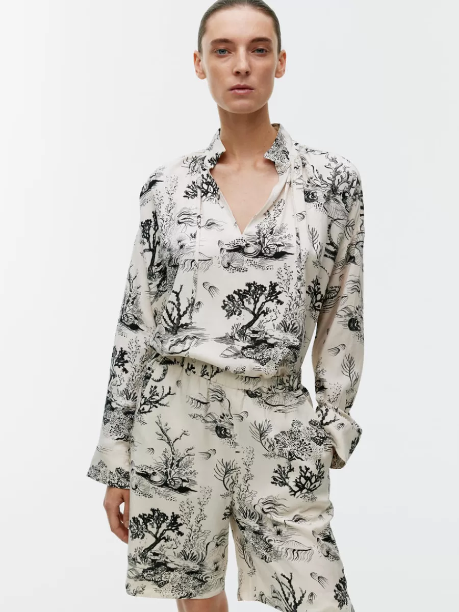 Fashion ARKET Printed Pull-On Shorts Off White/Seashells