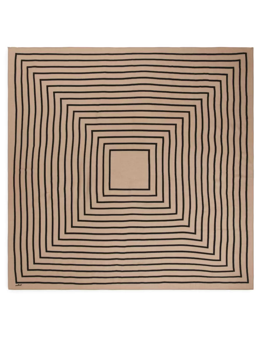 Fashion ARKET Printed Scarf Beige/Black