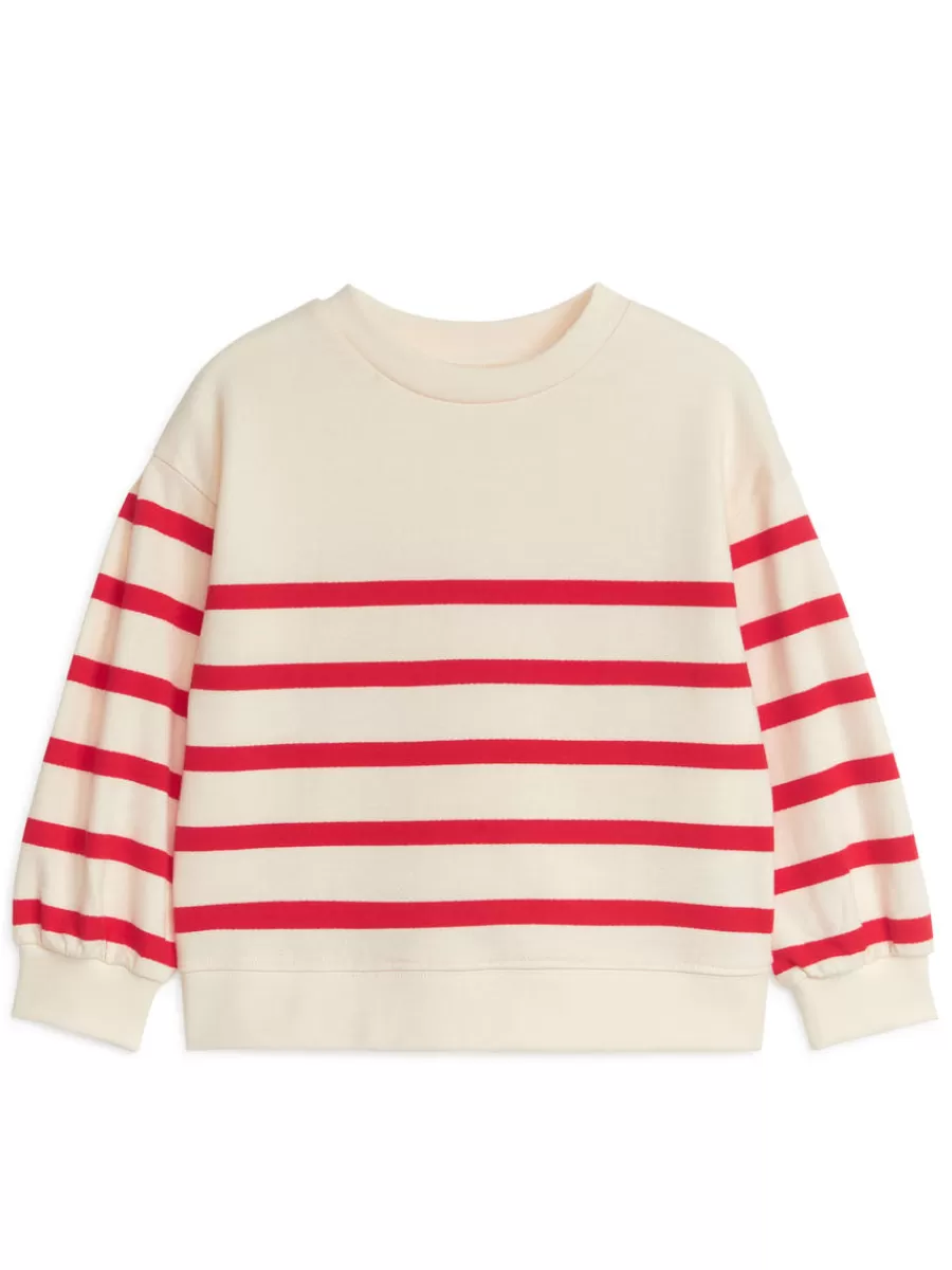 Cheap ARKET Puff Sleeve Sweatshirt White/Red