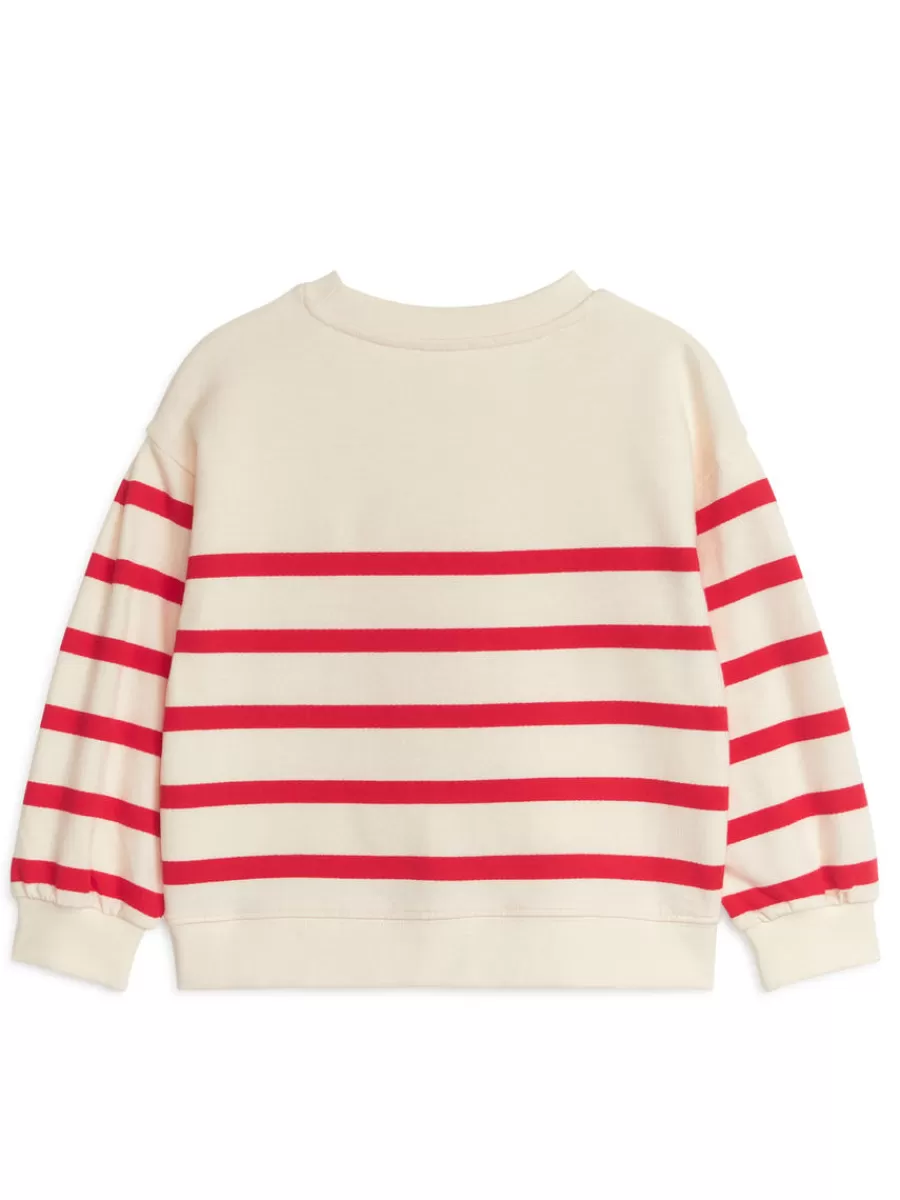 Cheap ARKET Puff Sleeve Sweatshirt White/Red