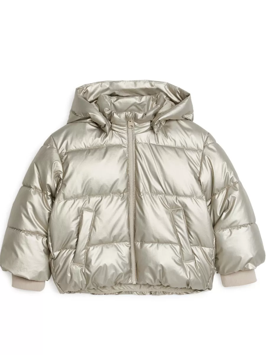 Cheap ARKET Puffer Jacket Silver