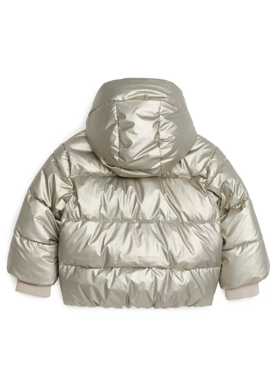 Cheap ARKET Puffer Jacket Silver
