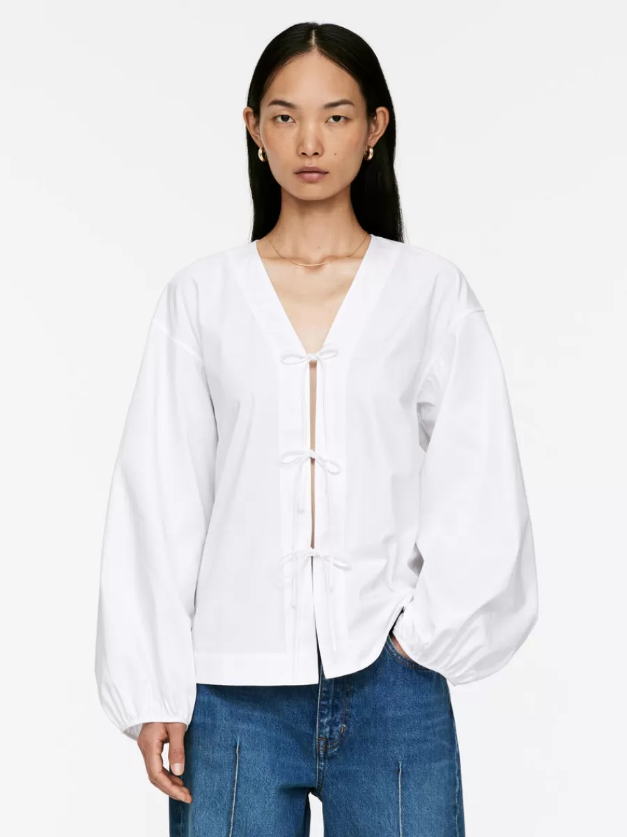 Cheap ARKET Puff-Sleeve Blouse White