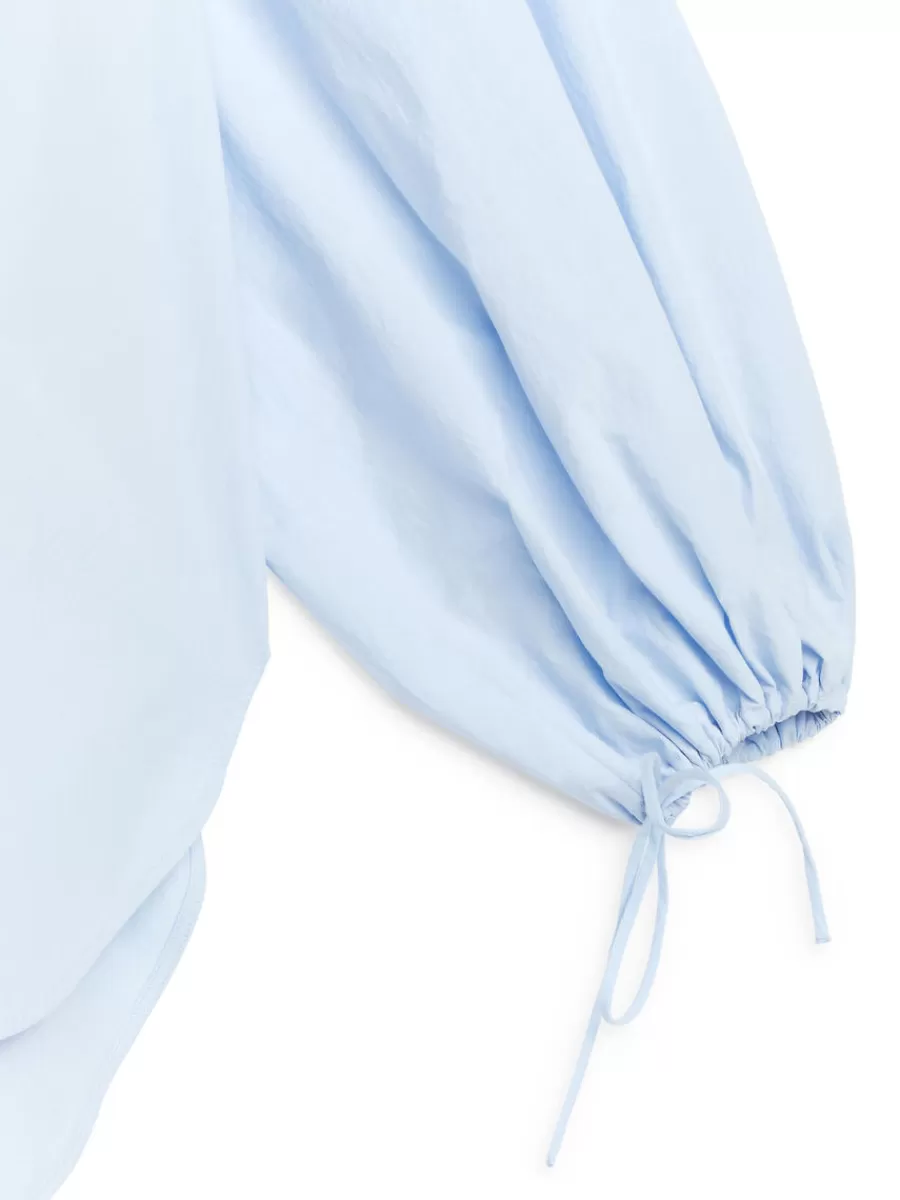 Best ARKET Puff-Sleeve Blouse Light Blue