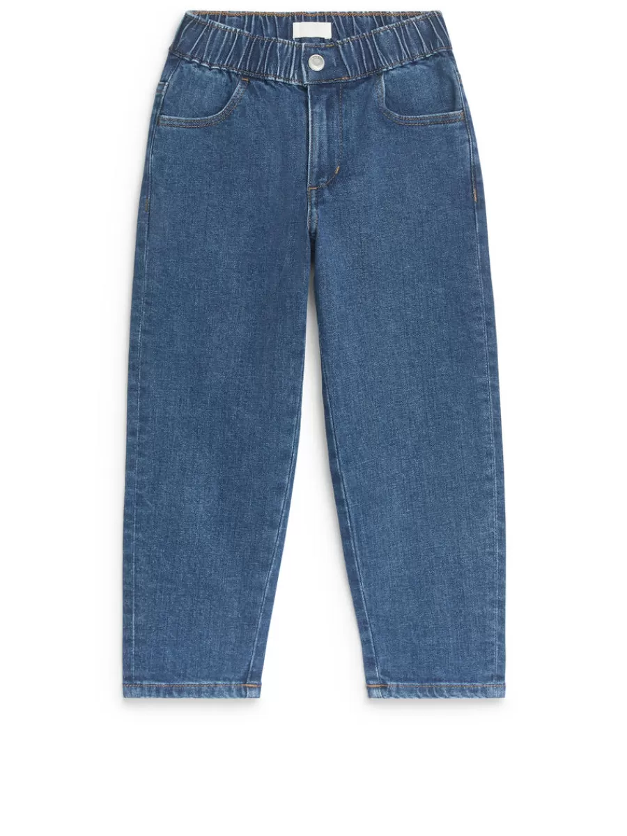 Cheap ARKET Pull-On Denim Trousers Mid Blue