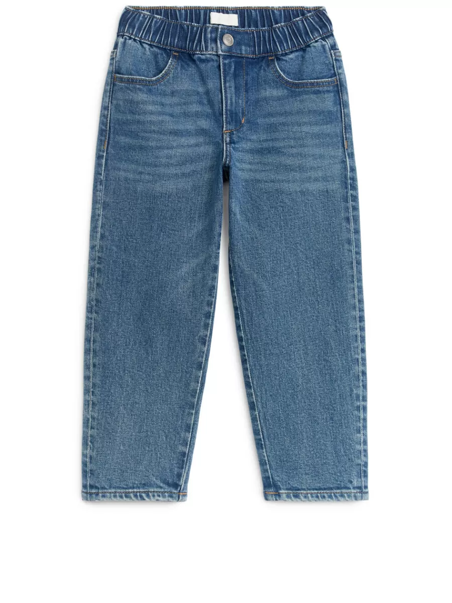 Cheap ARKET Pull-On Denim Trousers Light Blue