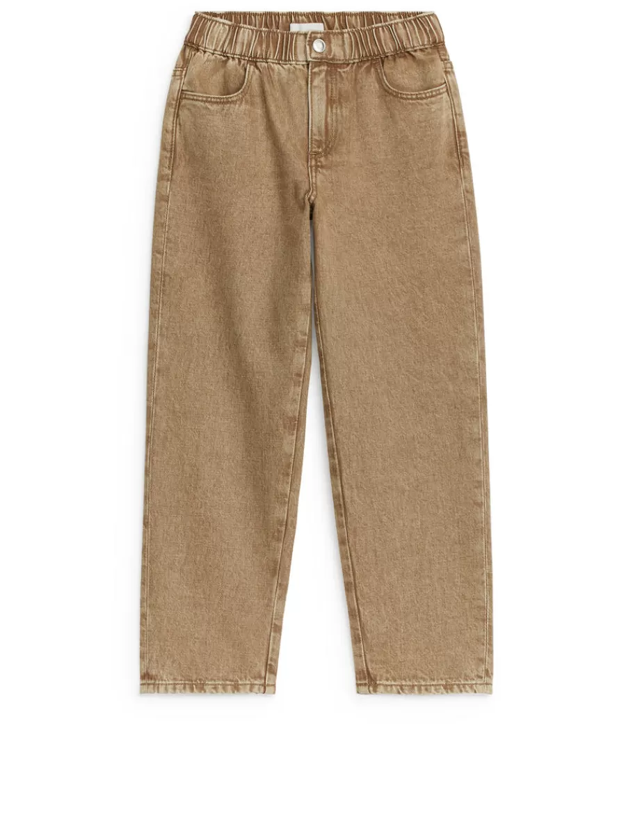 Flash Sale ARKET Pull-On Denim Trousers Dark Beige