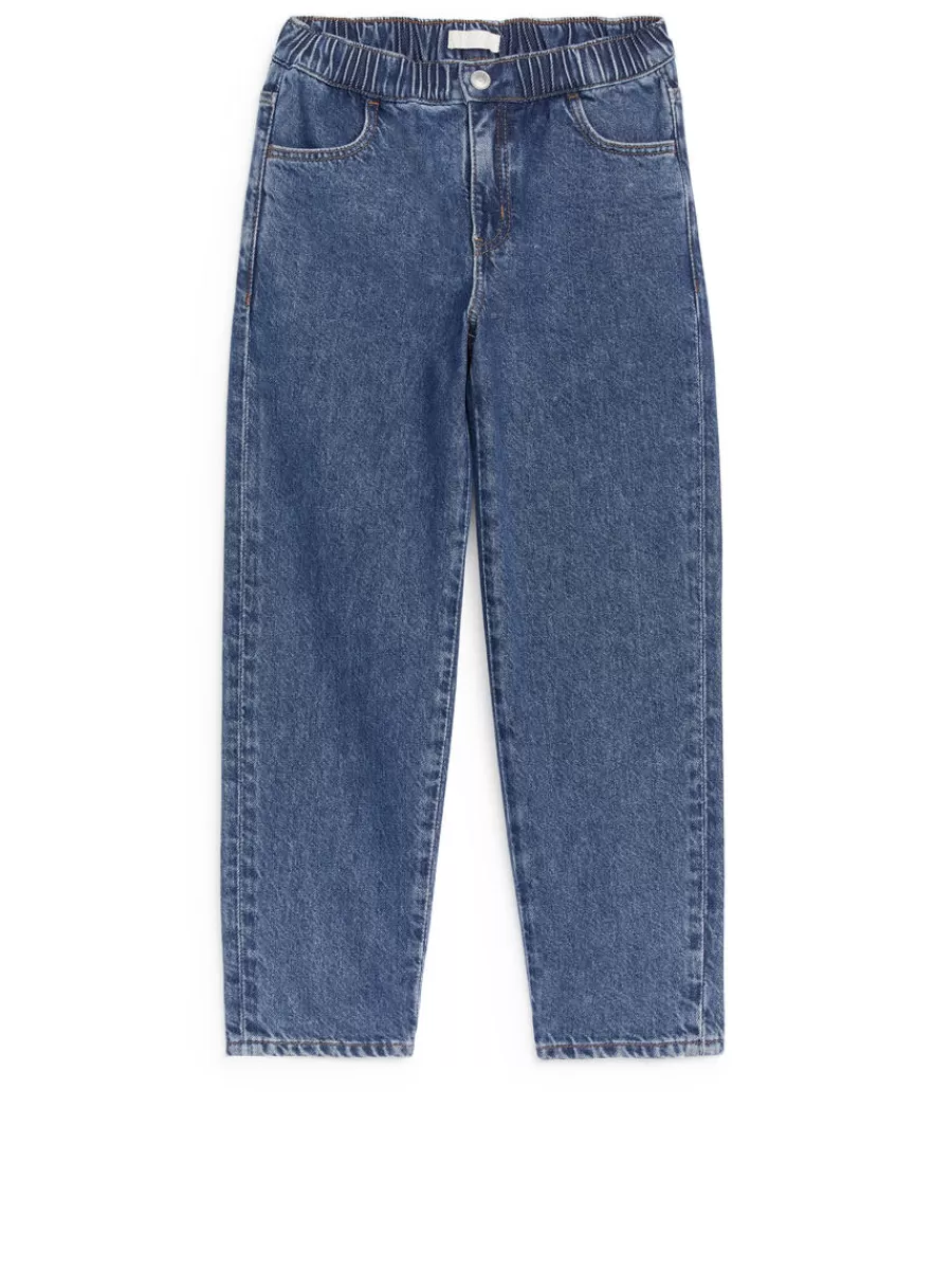 Cheap ARKET Pull-On Denim Trousers Mid Blue