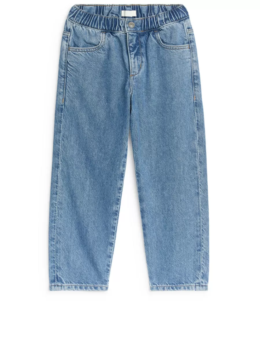New ARKET Pull-On Denim Trousers Blue