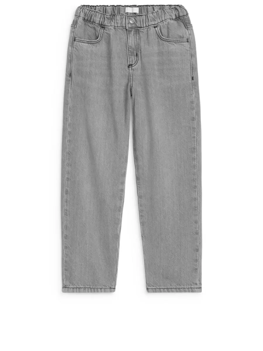 Cheap ARKET Pull-On Denim Trousers Grey