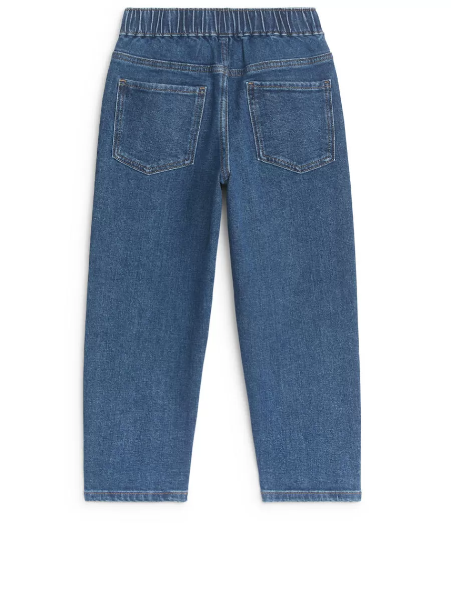 Cheap ARKET Pull-On Denim Trousers Mid Blue