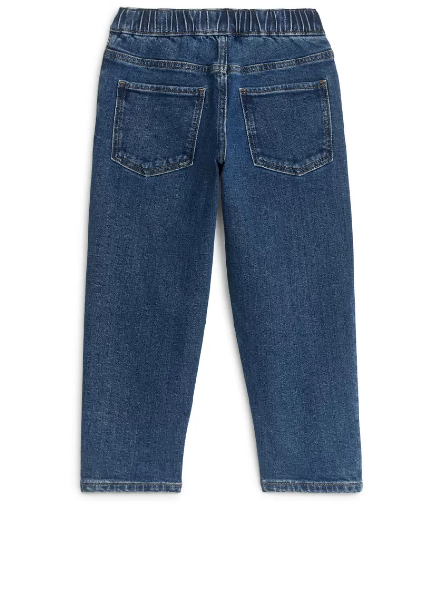 Sale ARKET Pull-On Denim Trousers Mid Blue