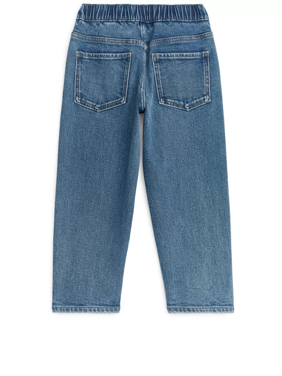 Cheap ARKET Pull-On Denim Trousers Light Blue