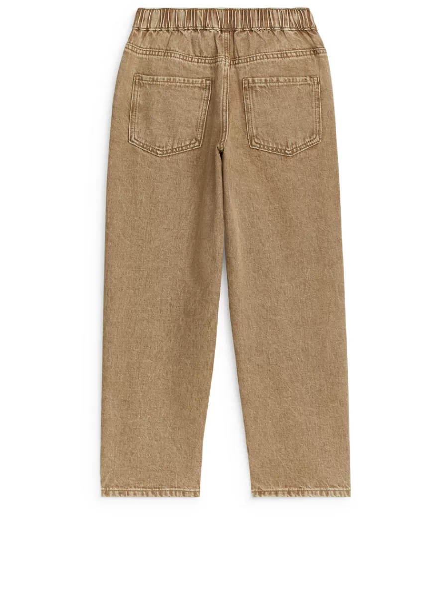Flash Sale ARKET Pull-On Denim Trousers Dark Beige