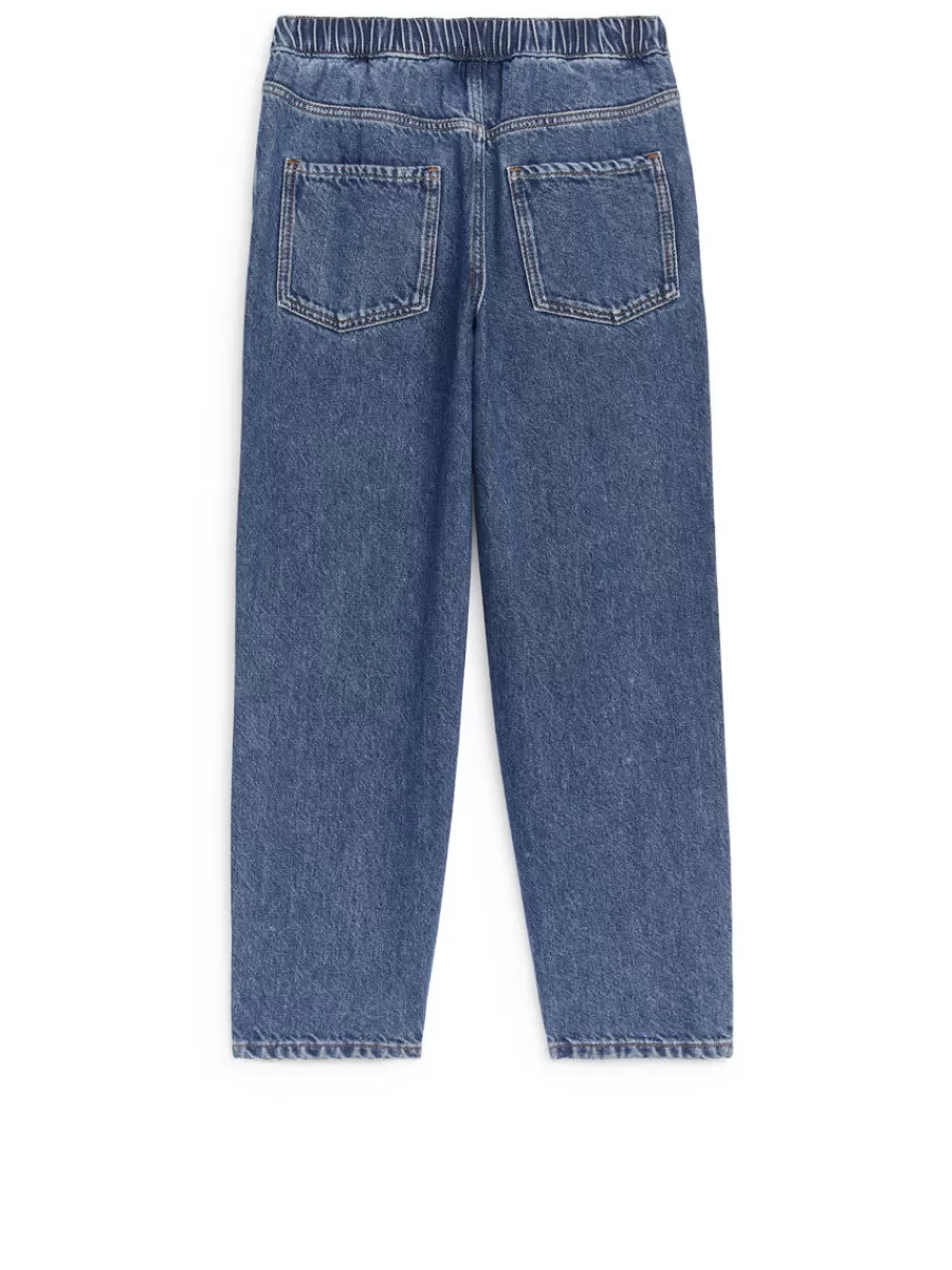 Cheap ARKET Pull-On Denim Trousers Mid Blue