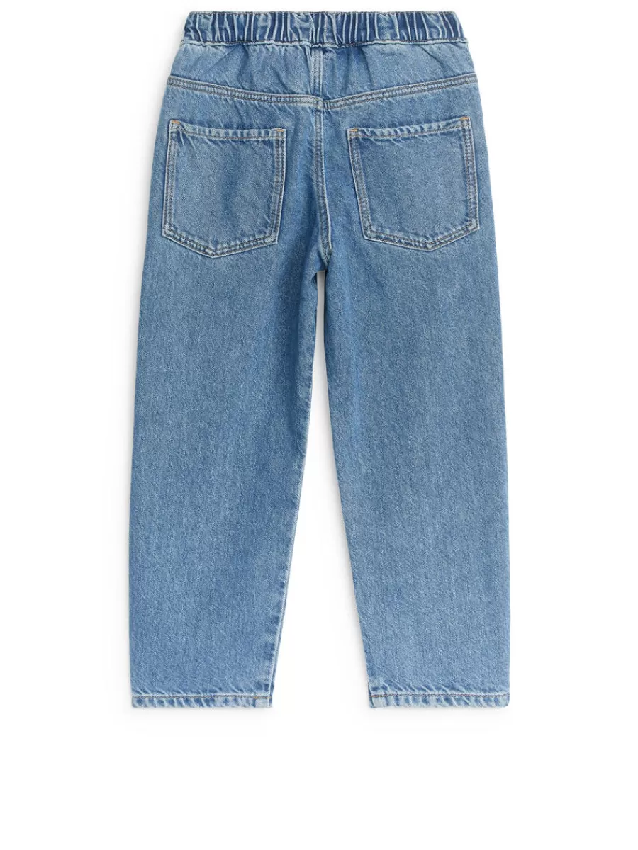 New ARKET Pull-On Denim Trousers Blue