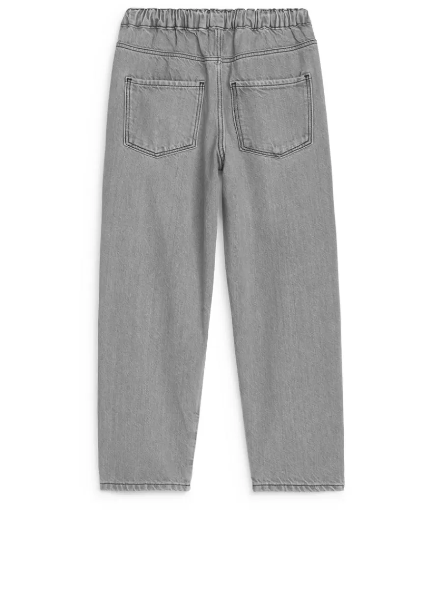 Cheap ARKET Pull-On Denim Trousers Grey