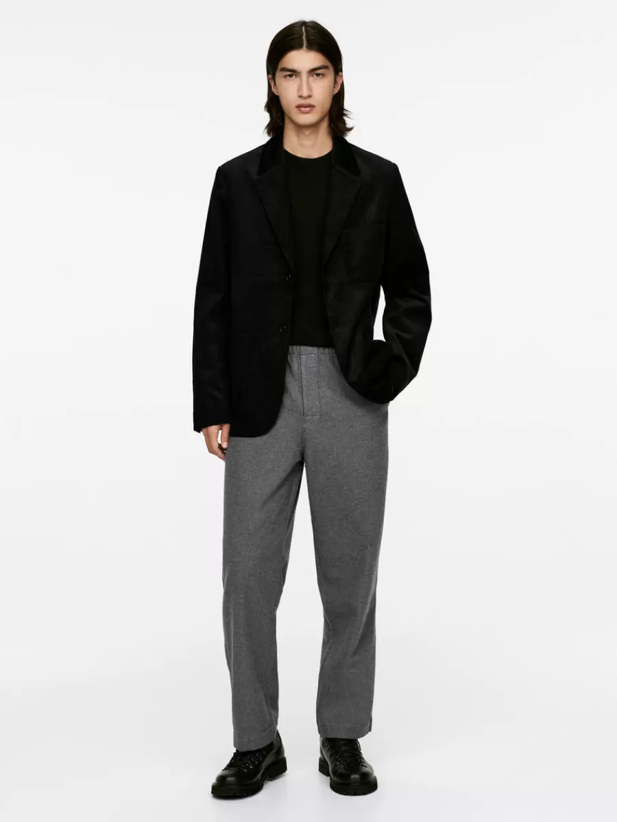 New ARKET Pull-On Flannel Trousers Grey