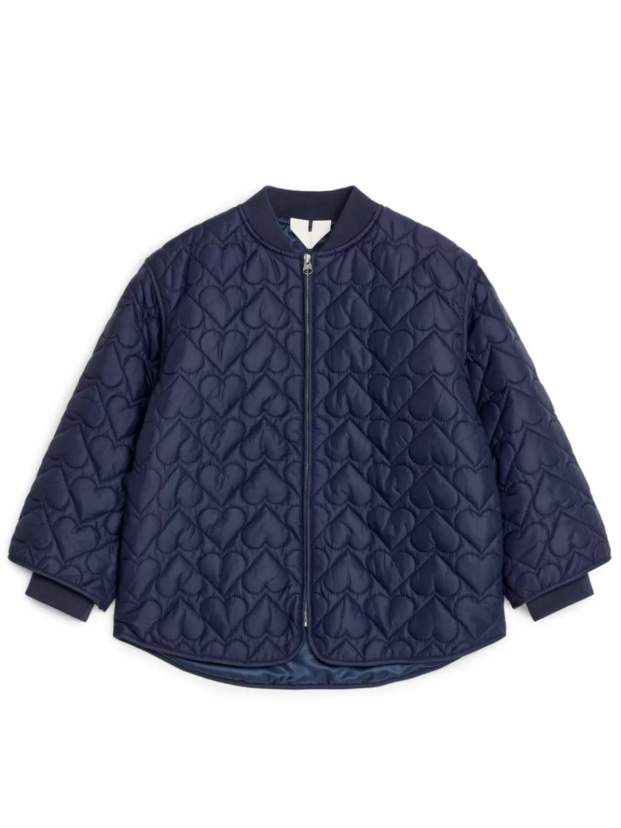 Discount ARKET Quilted Jacket Dark Blue
