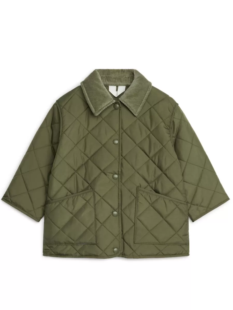 Discount ARKET Quilted Jacket Green