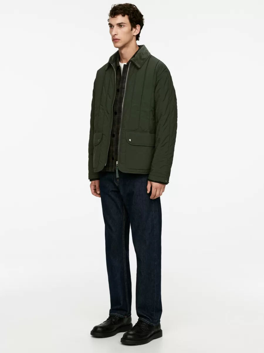 Best ARKET Quilted Jacket Dark Green