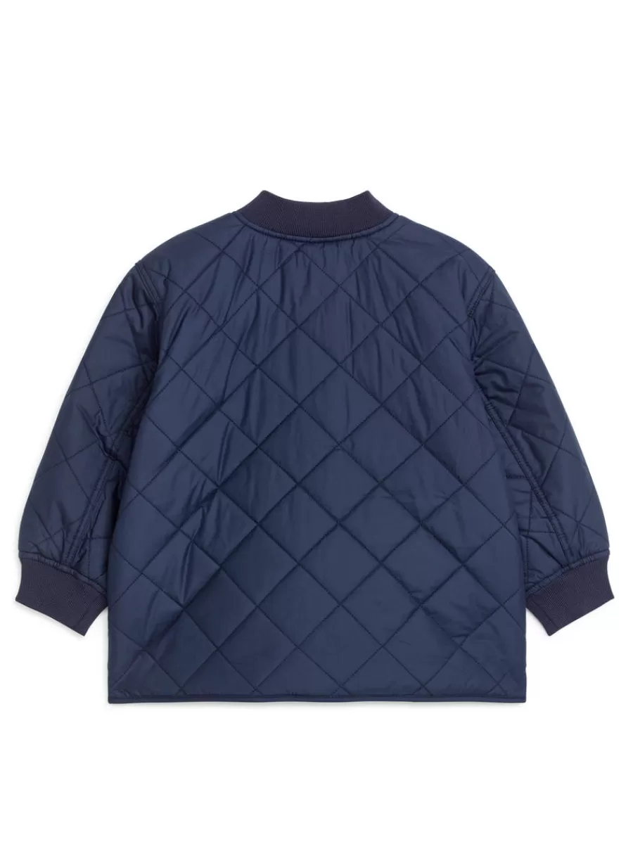 Cheap ARKET Quilted Jacket Dark Blue
