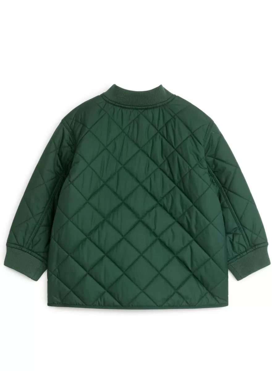 Fashion ARKET Quilted Jacket Dark Green