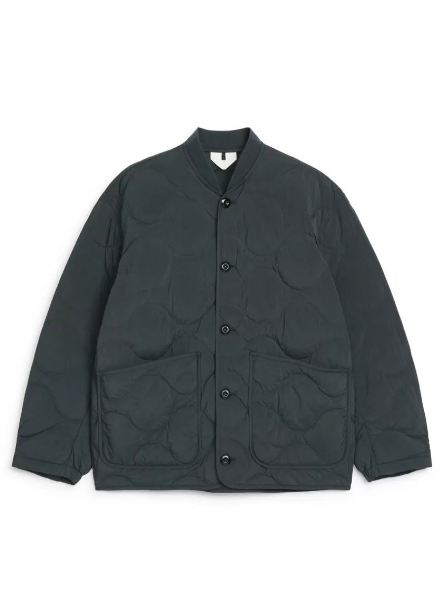 Discount ARKET Quilted Liner Jacket Dark Blue