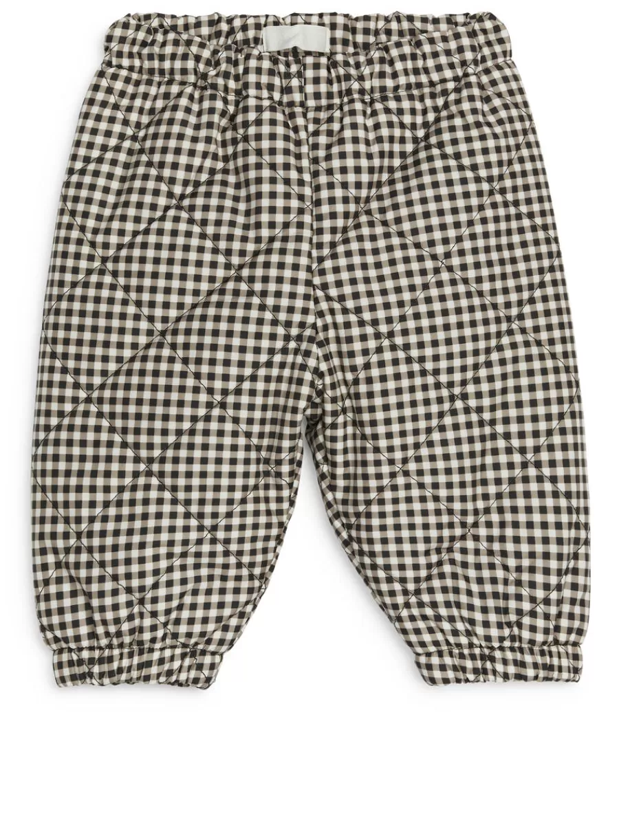 New ARKET Quilted Outdoor Trousers White/Black