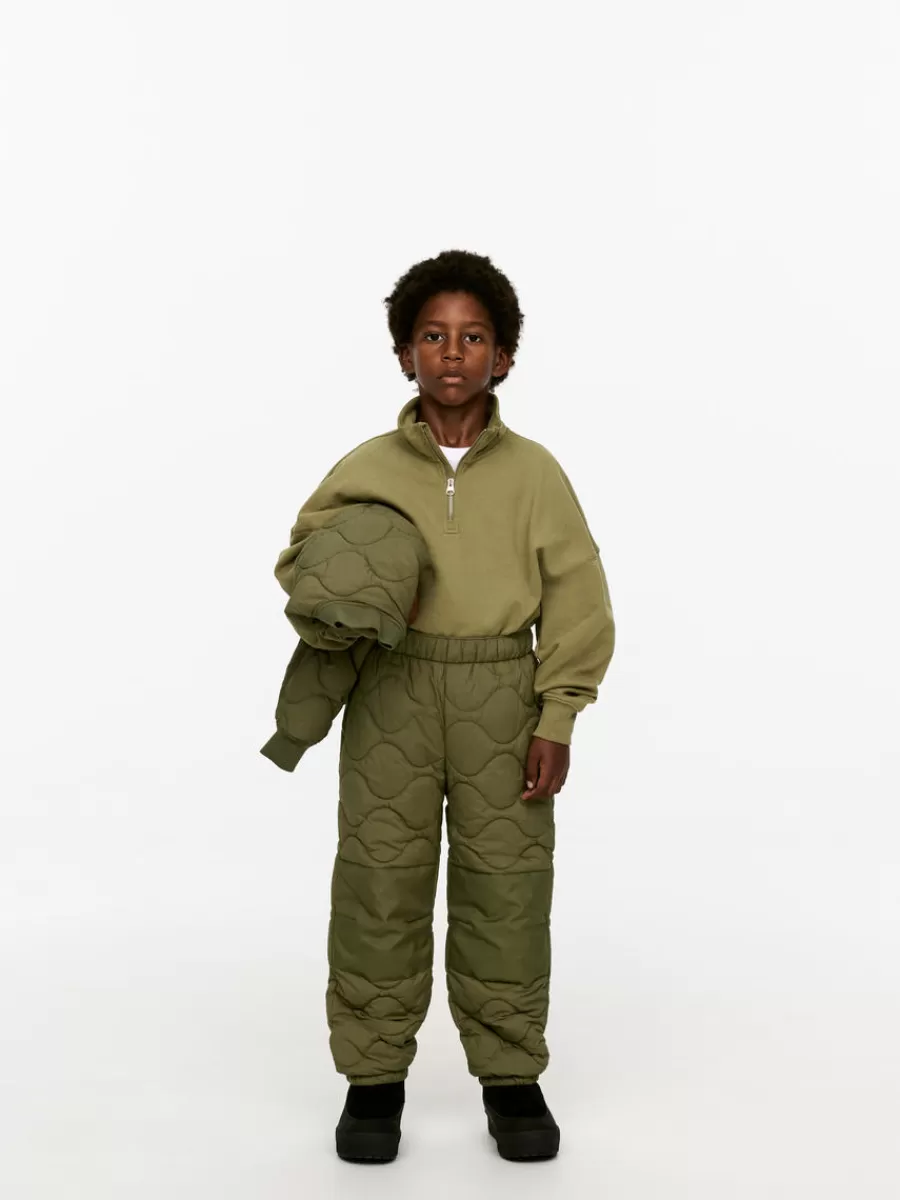 Discount ARKET Quilted Outdoor Trousers Khaki Green