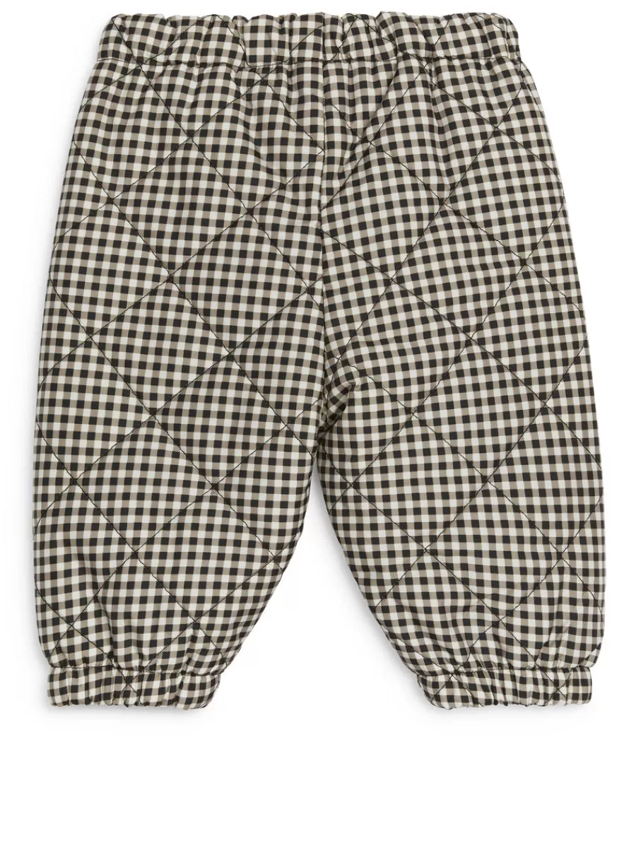 New ARKET Quilted Outdoor Trousers White/Black