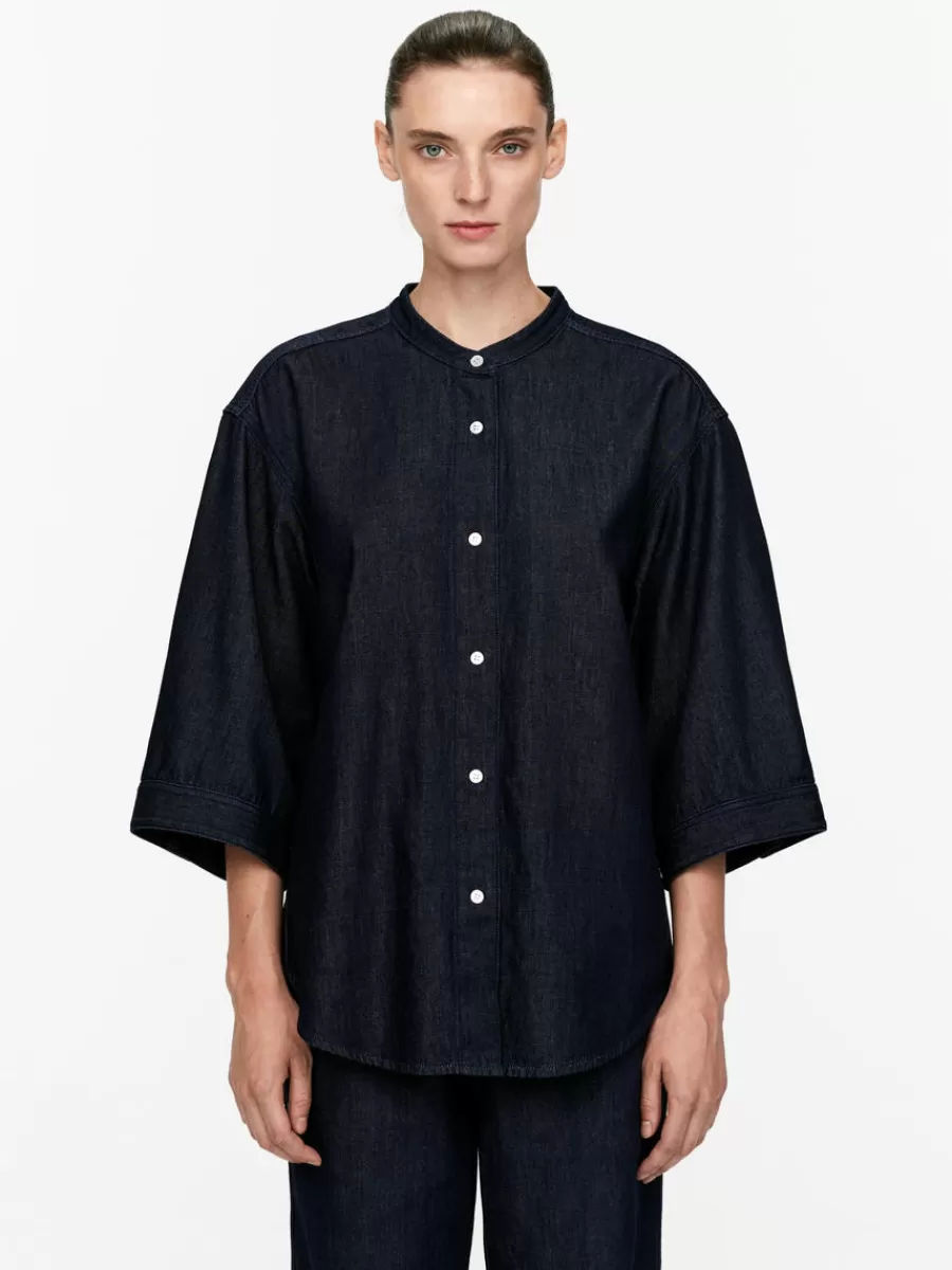 Clearance ARKET Raw Denim Shirt Dark Blue