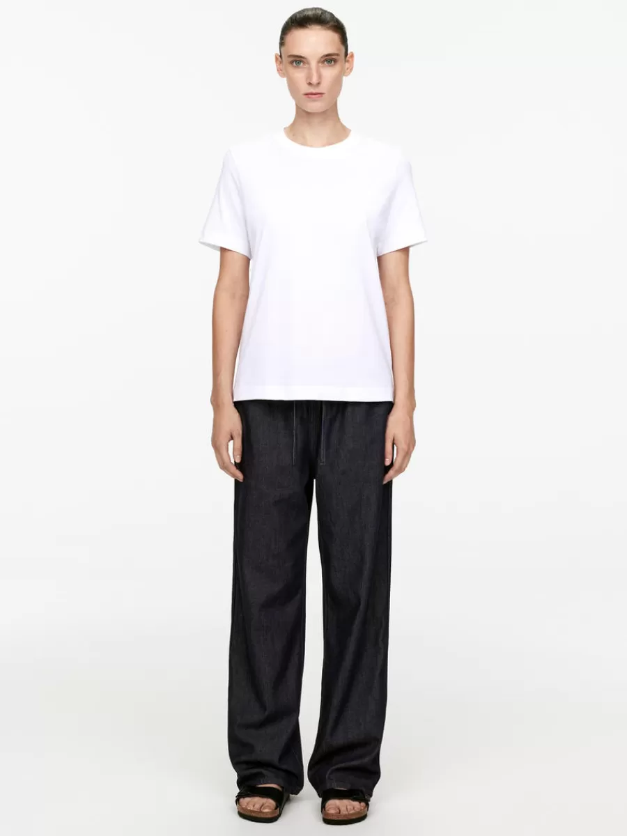 New ARKET Raw Denim Trousers Dark Blue