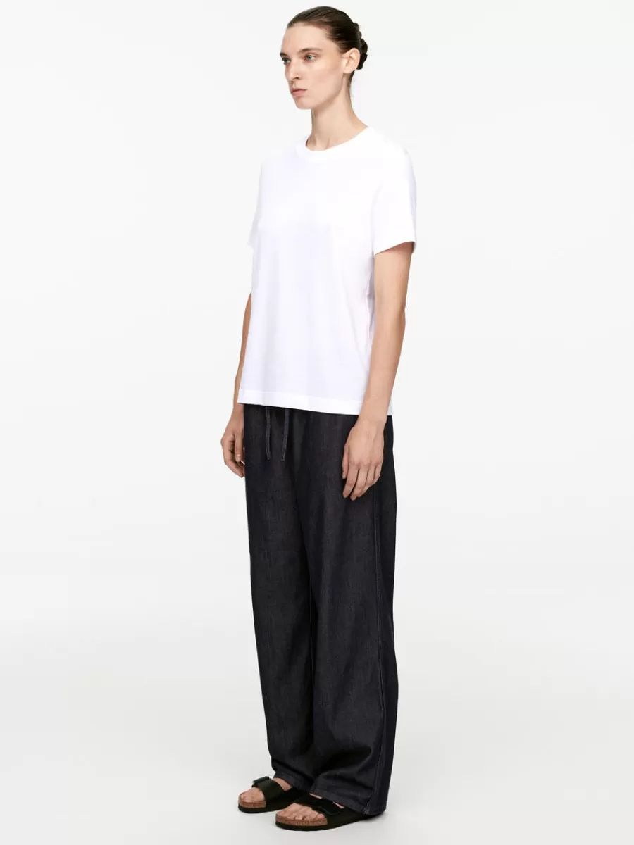 New ARKET Raw Denim Trousers Dark Blue