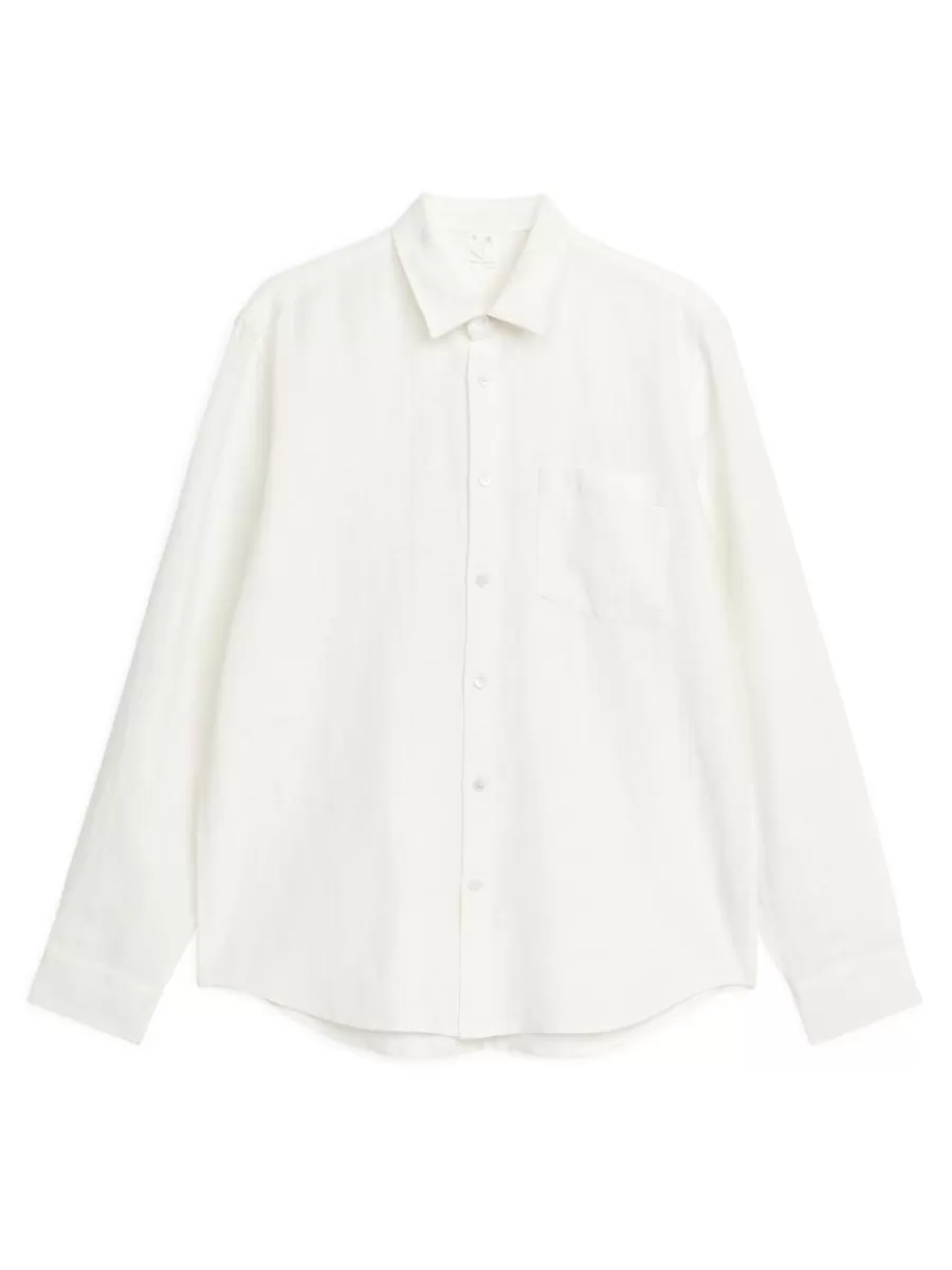 Sale ARKET Regular-Fit Linen Shirt Off-White