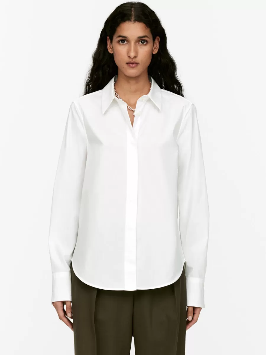 Clearance ARKET Regular-Fit Poplin Shirt White
