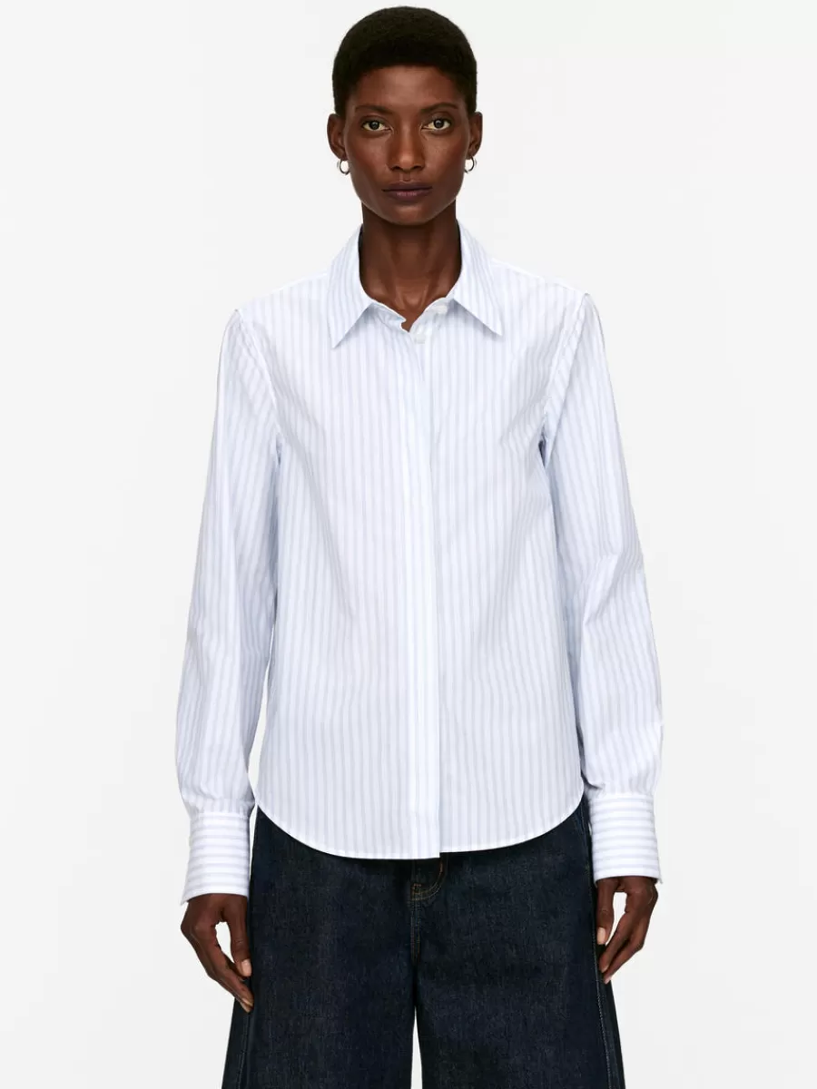 Shop ARKET Regular-Fit Poplin Shirt White/Stripe