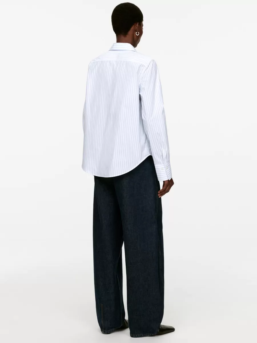 Shop ARKET Regular-Fit Poplin Shirt White/Stripe