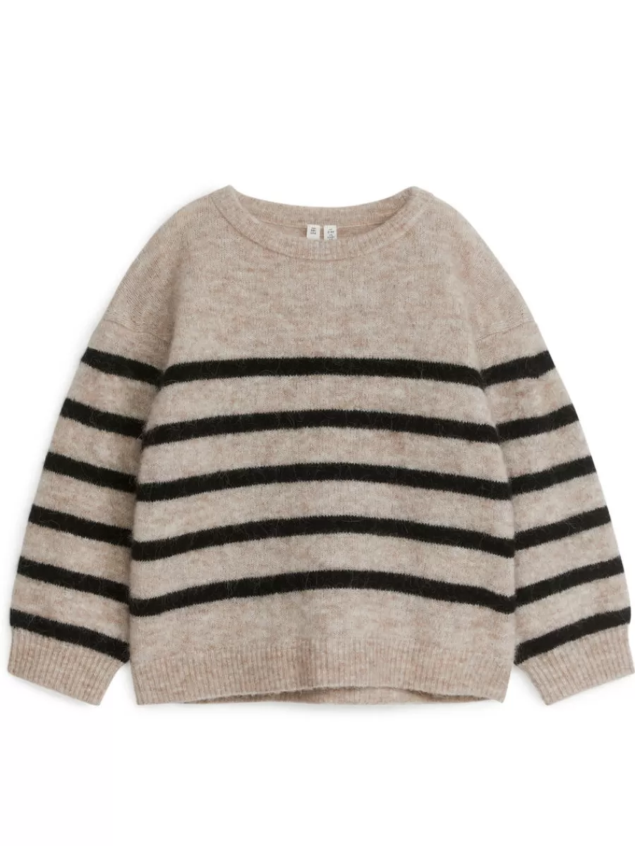 Shop ARKET Relaxed Alpaca-Wool Blend Jumper Beige/Black